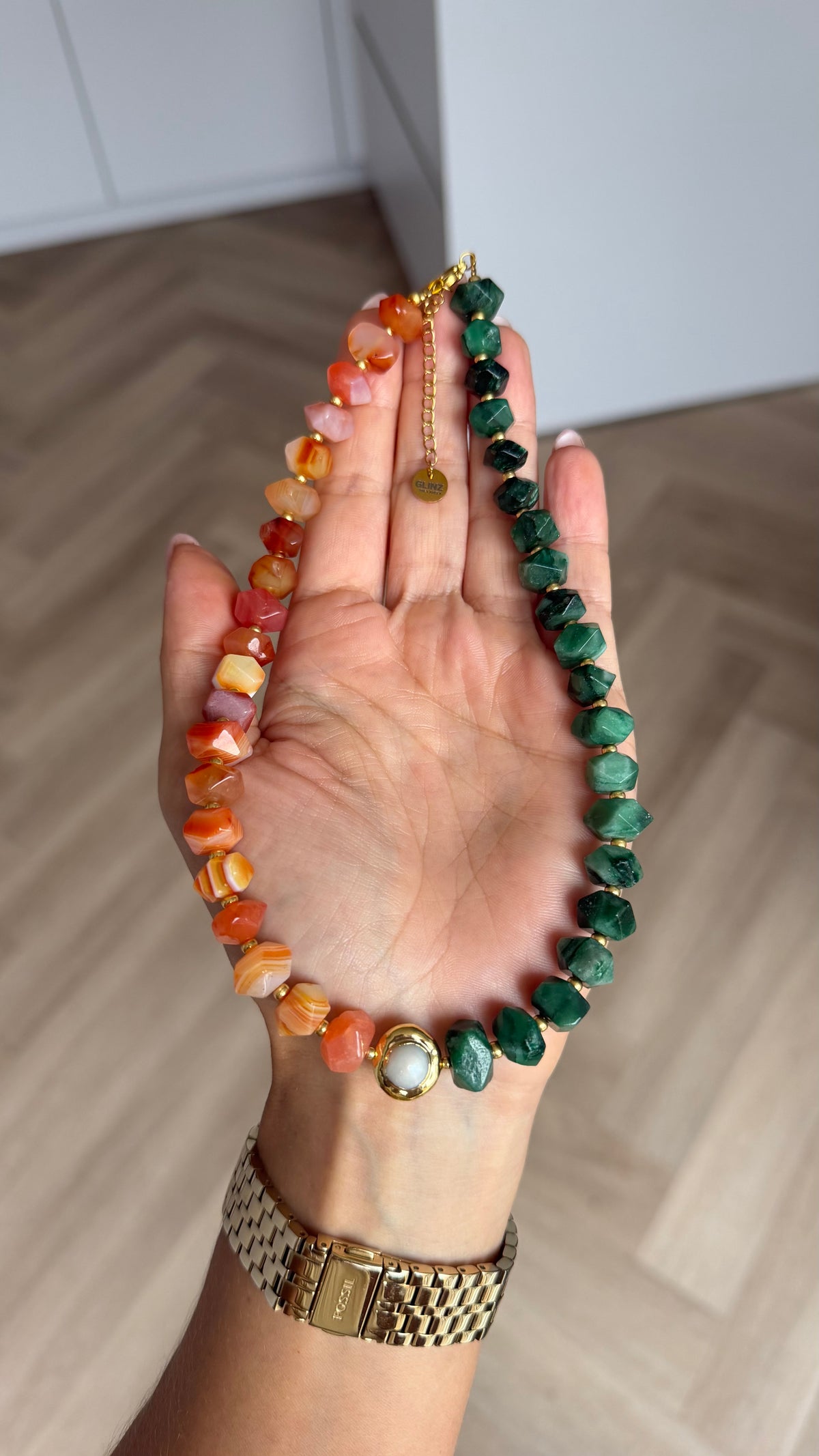 Solara Necklace - Emerald & Agate