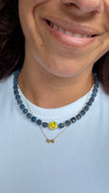 Smiley Necklace - Facet Blue