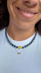 Smiley Necklace - Facet Blue