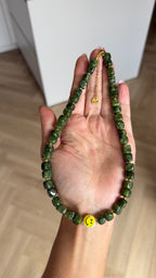 Smiley Necklace - Green Moss