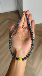 Smiley Necklace - Facet Blue