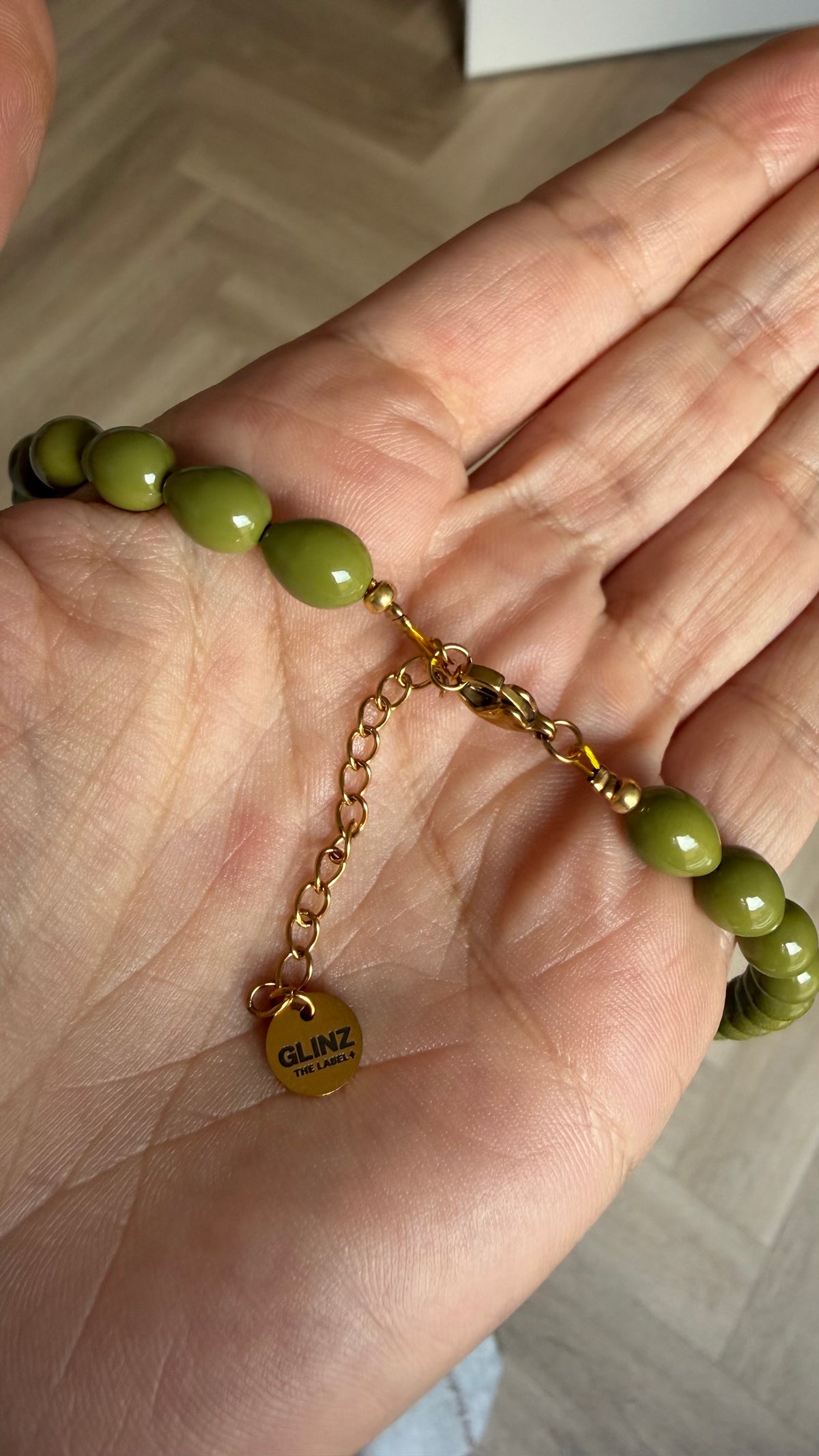Smiley Necklace - Olive