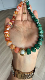 Solara Necklace - Emerald & Agate