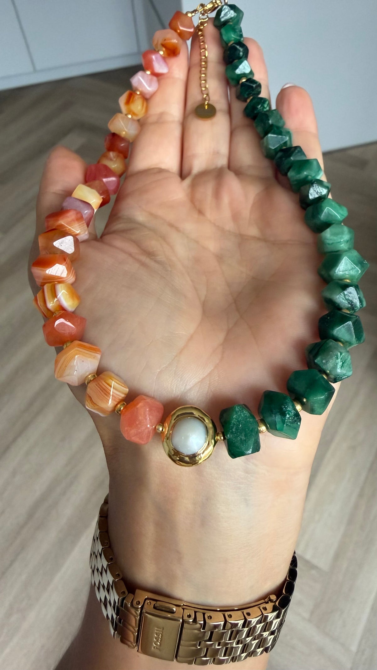 Solara Necklace - Emerald & Agate