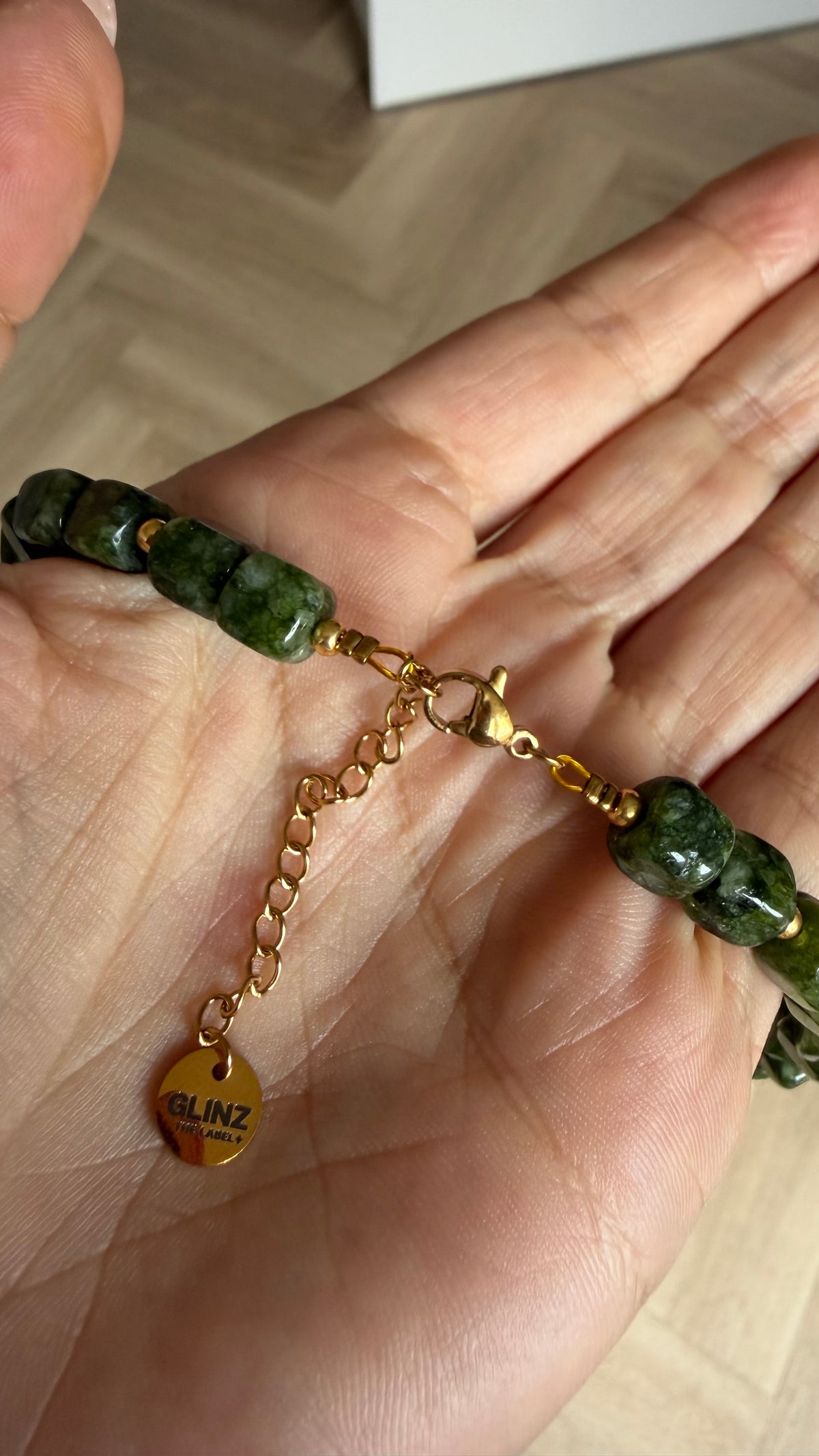 Smiley Necklace - Green Moss