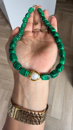 Luna Pearl Necklace - Malachite