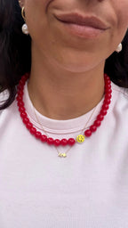 Smiley Necklace - Red Smile