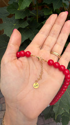 Smiley Necklace - Red Smile