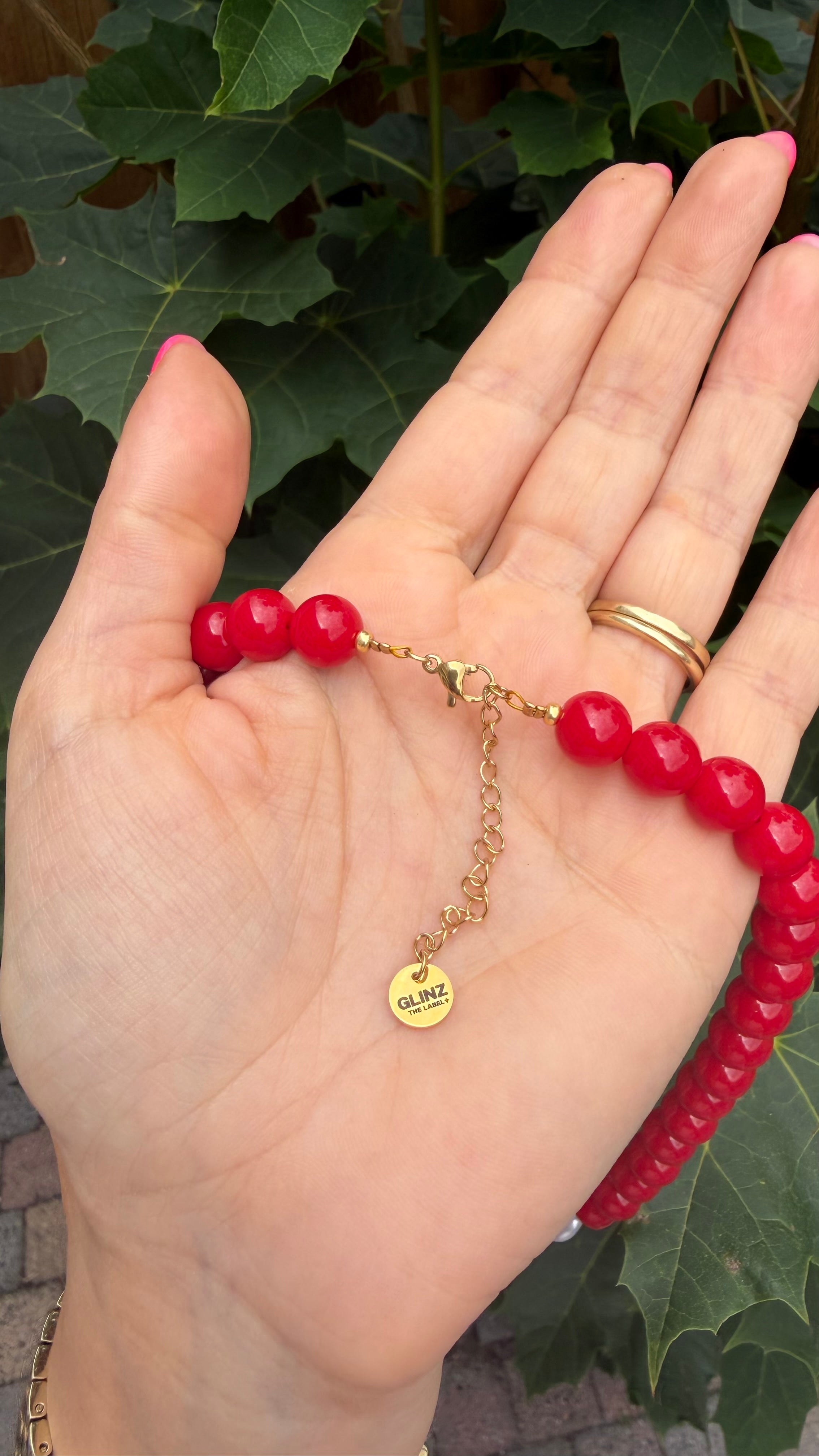 Smiley Necklace - Red Smile