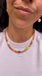 Smiley Necklace - Red Quartz
