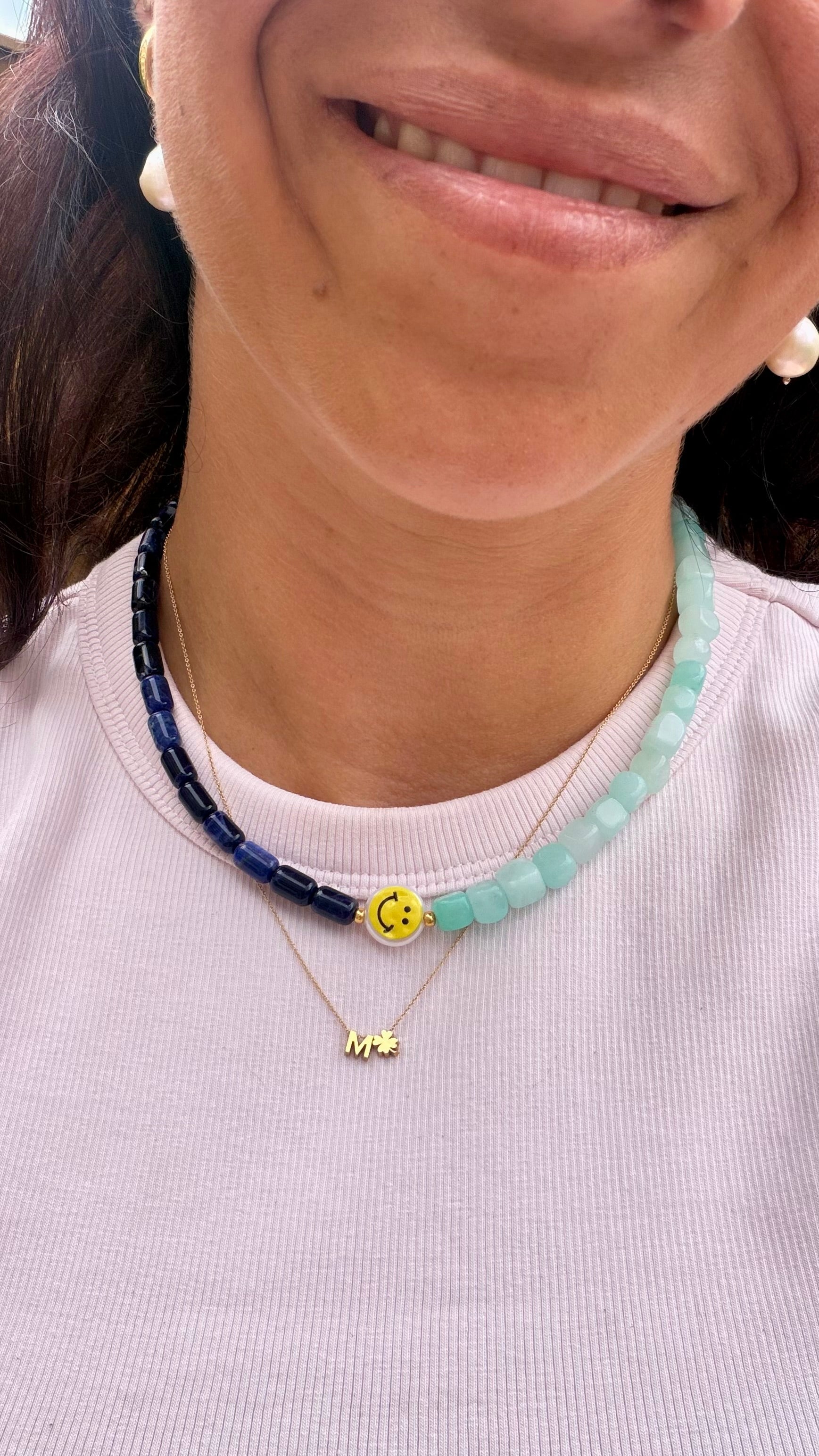Smiley Necklace - Twice as blue