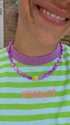 Smiley Necklace - Purple Shelly