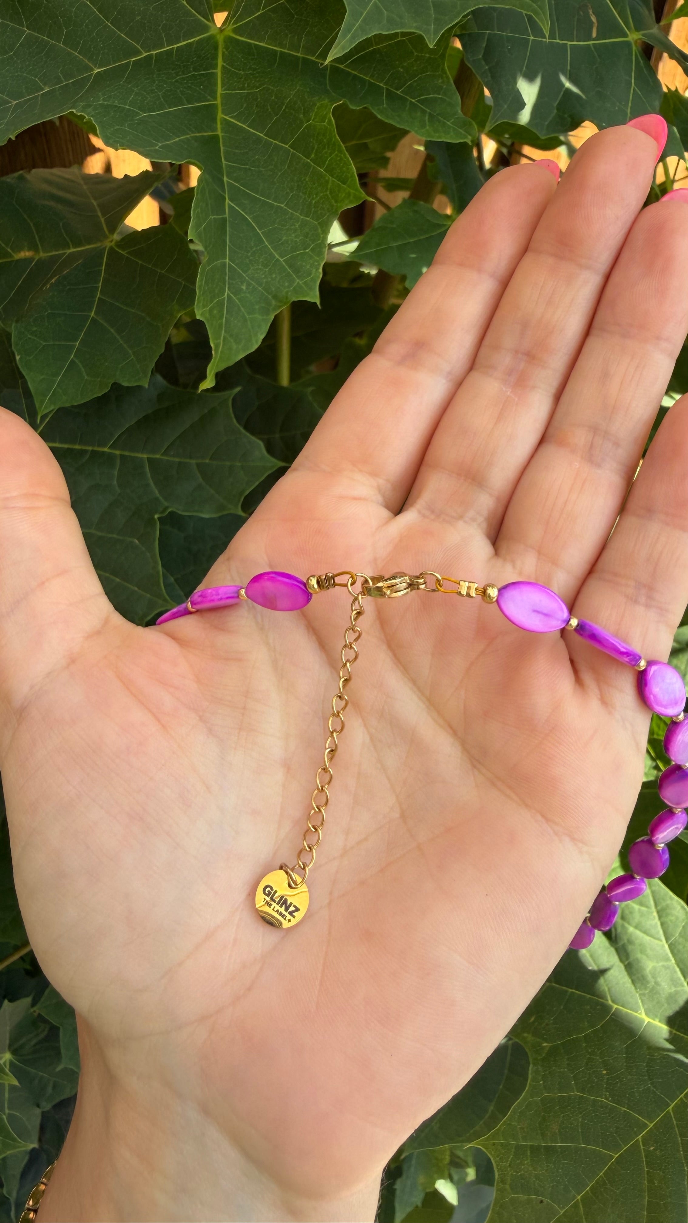 Smiley Necklace - Purple Shelly