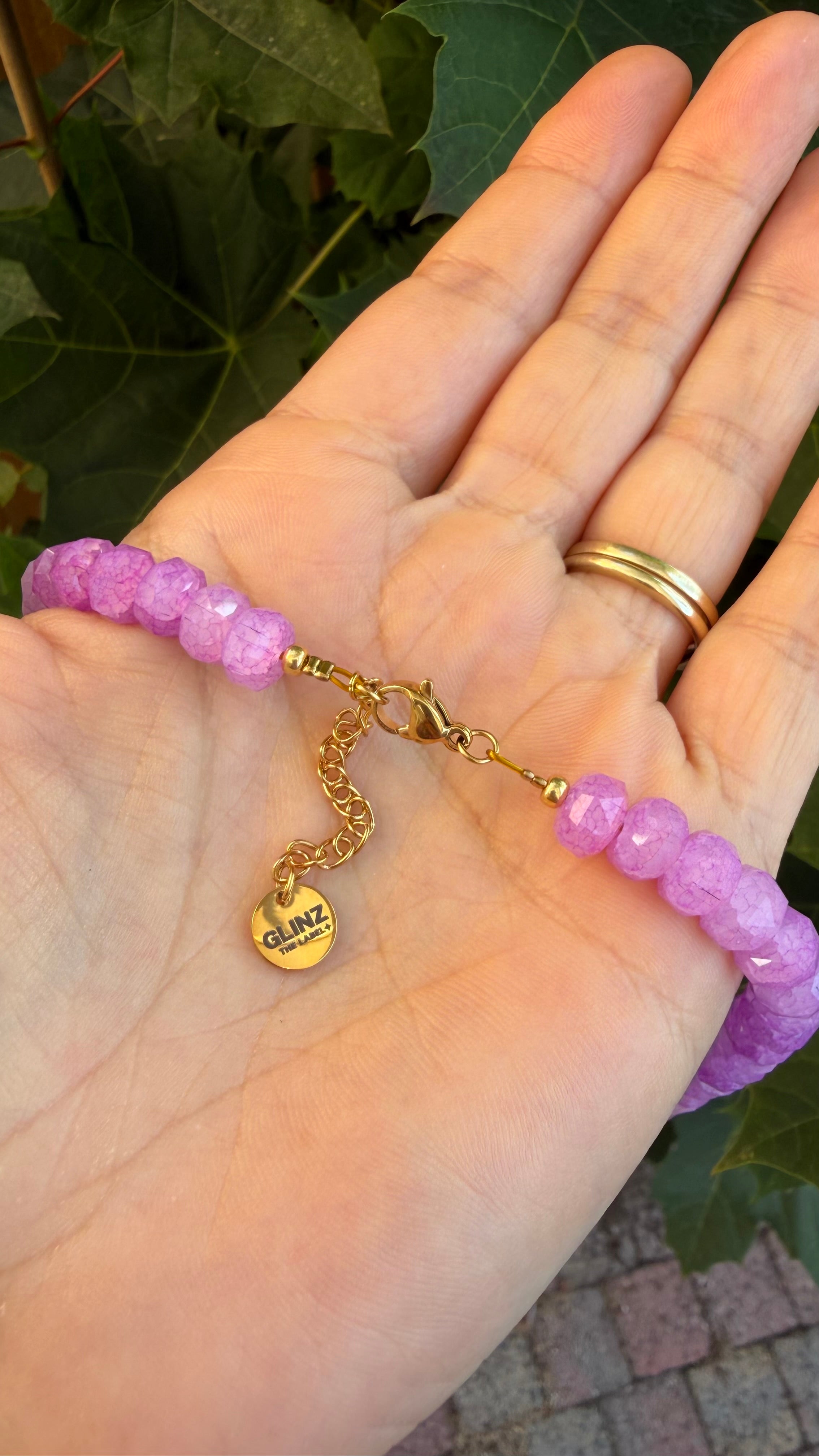 Smiley Necklace - Purple Facet