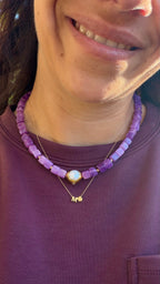 Luna Pearl Necklace - Amethist