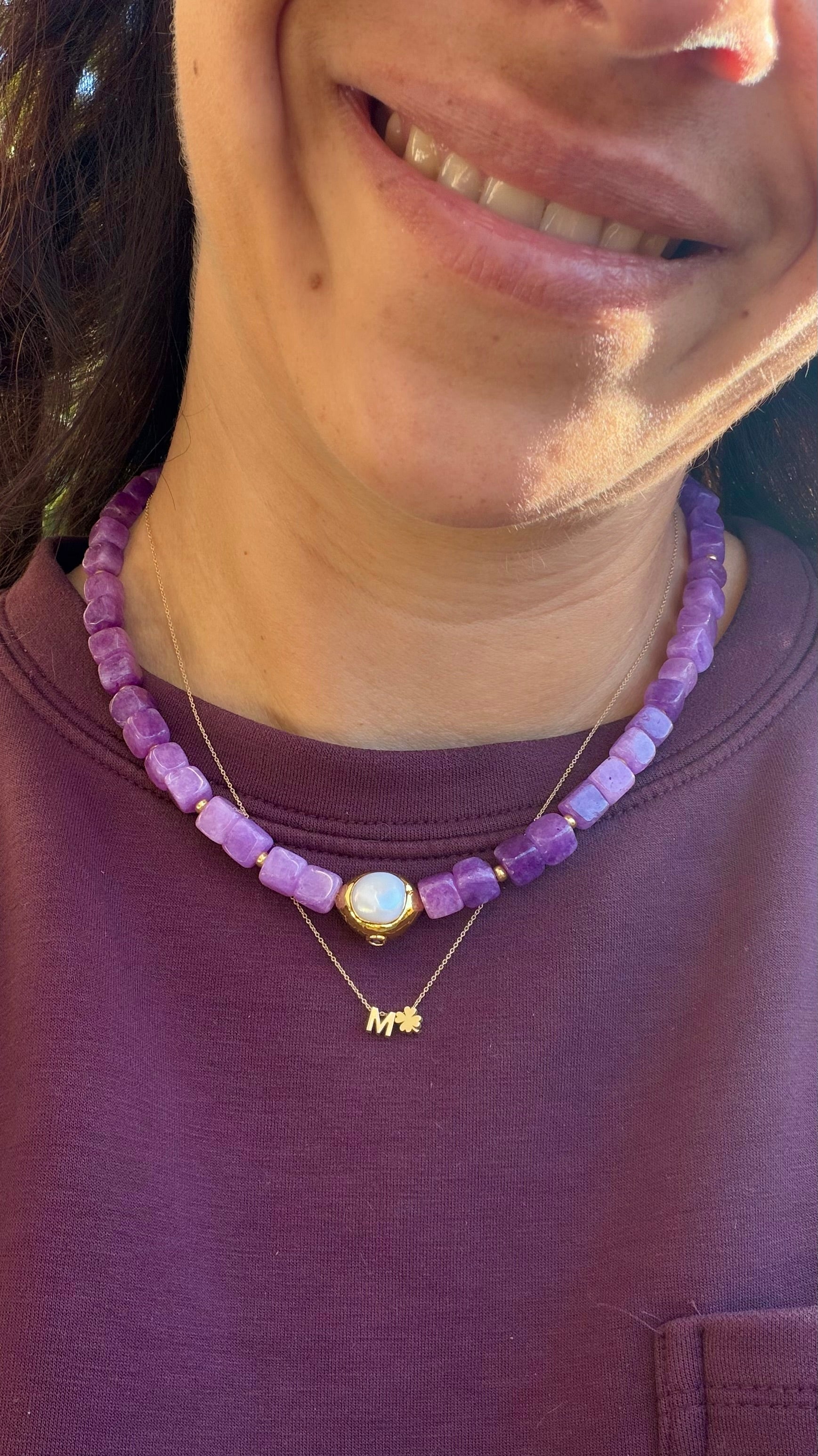 Luna Pearl Necklace - Amethist