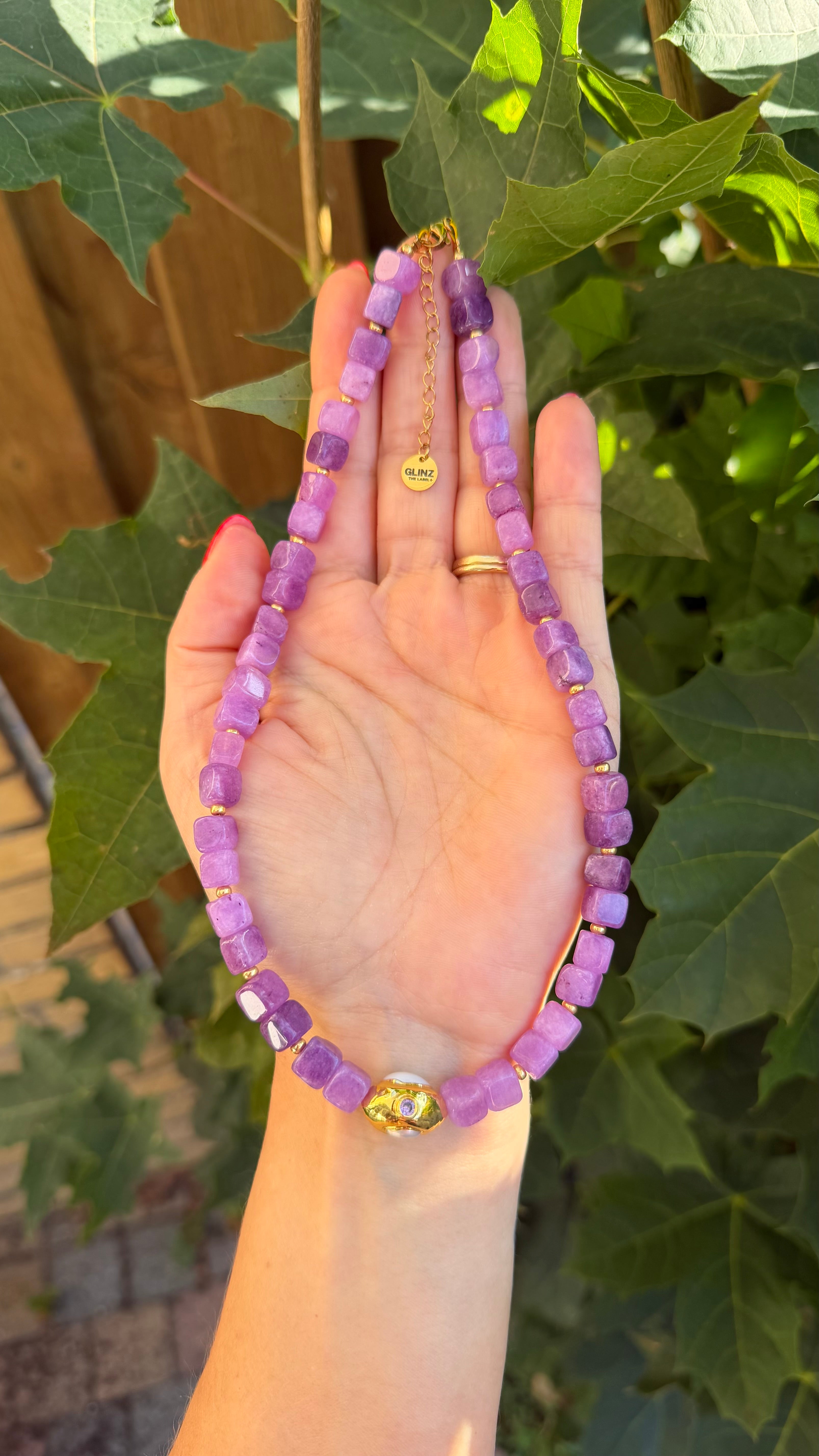Luna Pearl Necklace - Amethist