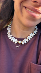 Luna Pearl Necklace - Marble Small