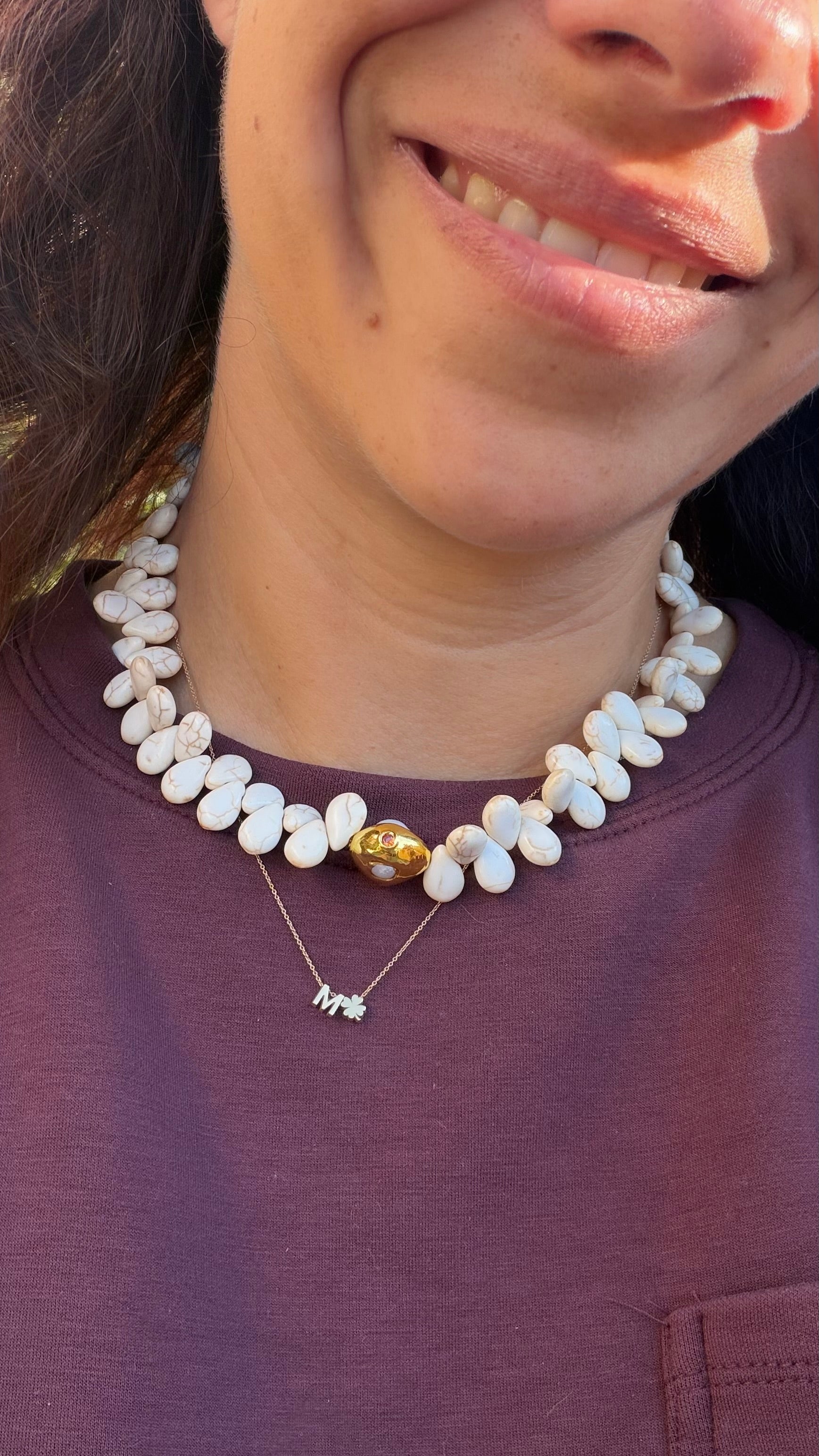 Luna Pearl Necklace - Marble Small