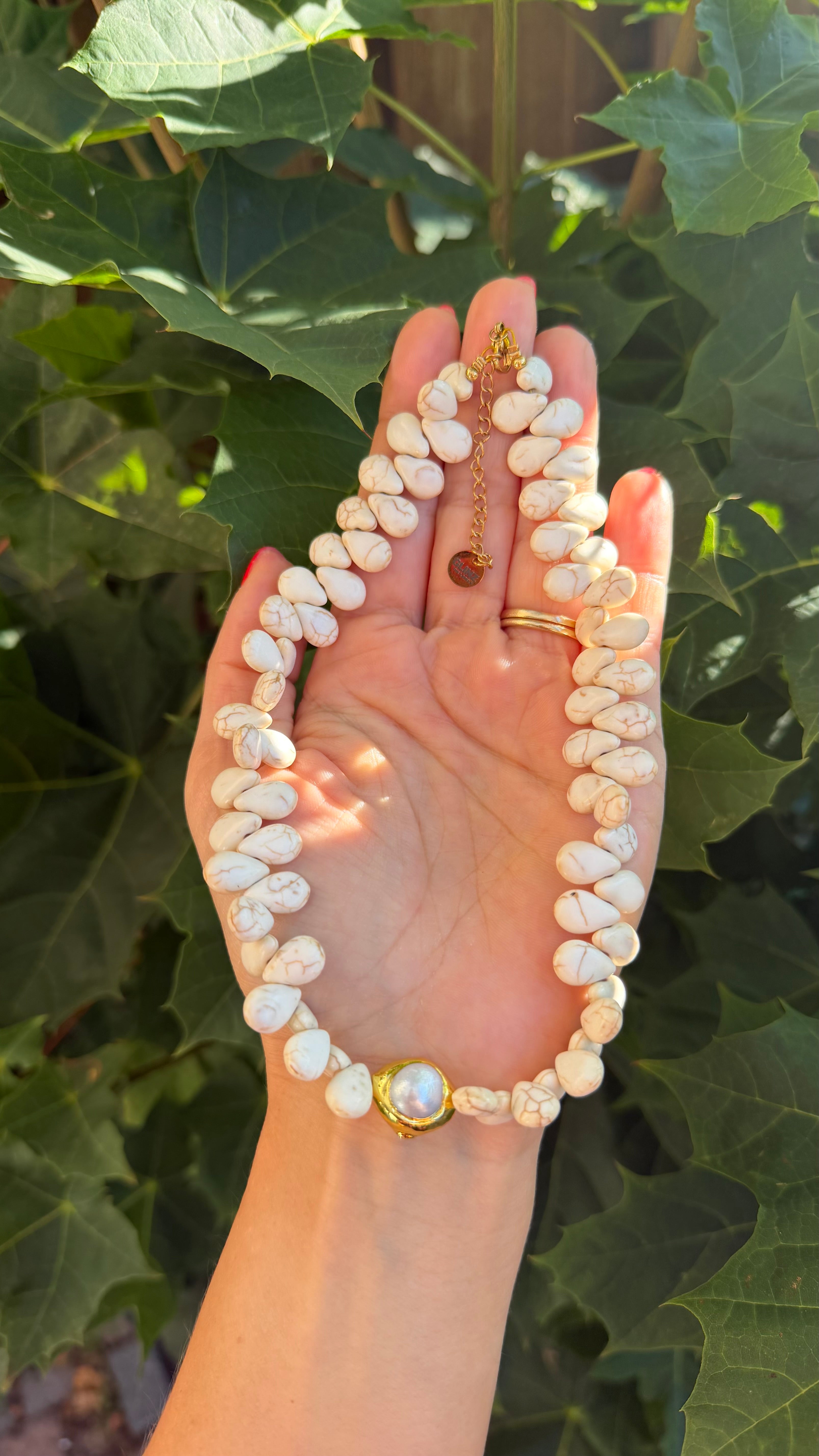 Luna Pearl Necklace - Marble Small