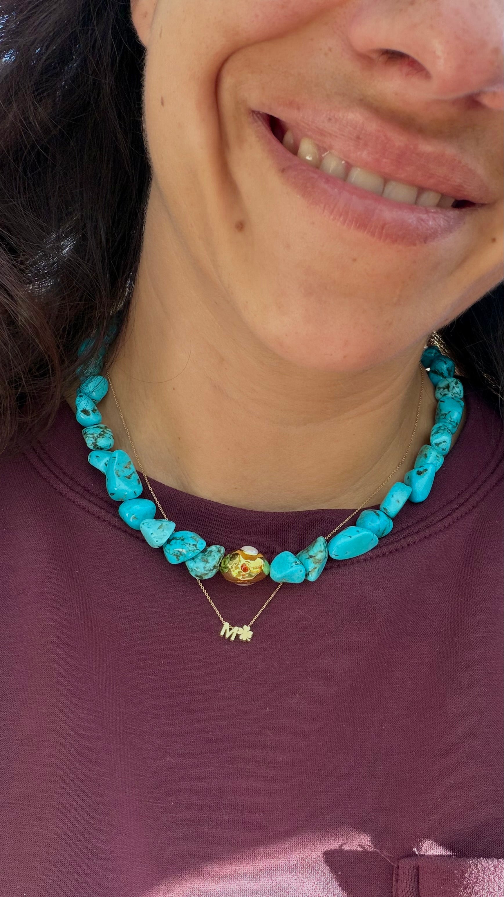 Luna Pearl Necklace - Turquoise