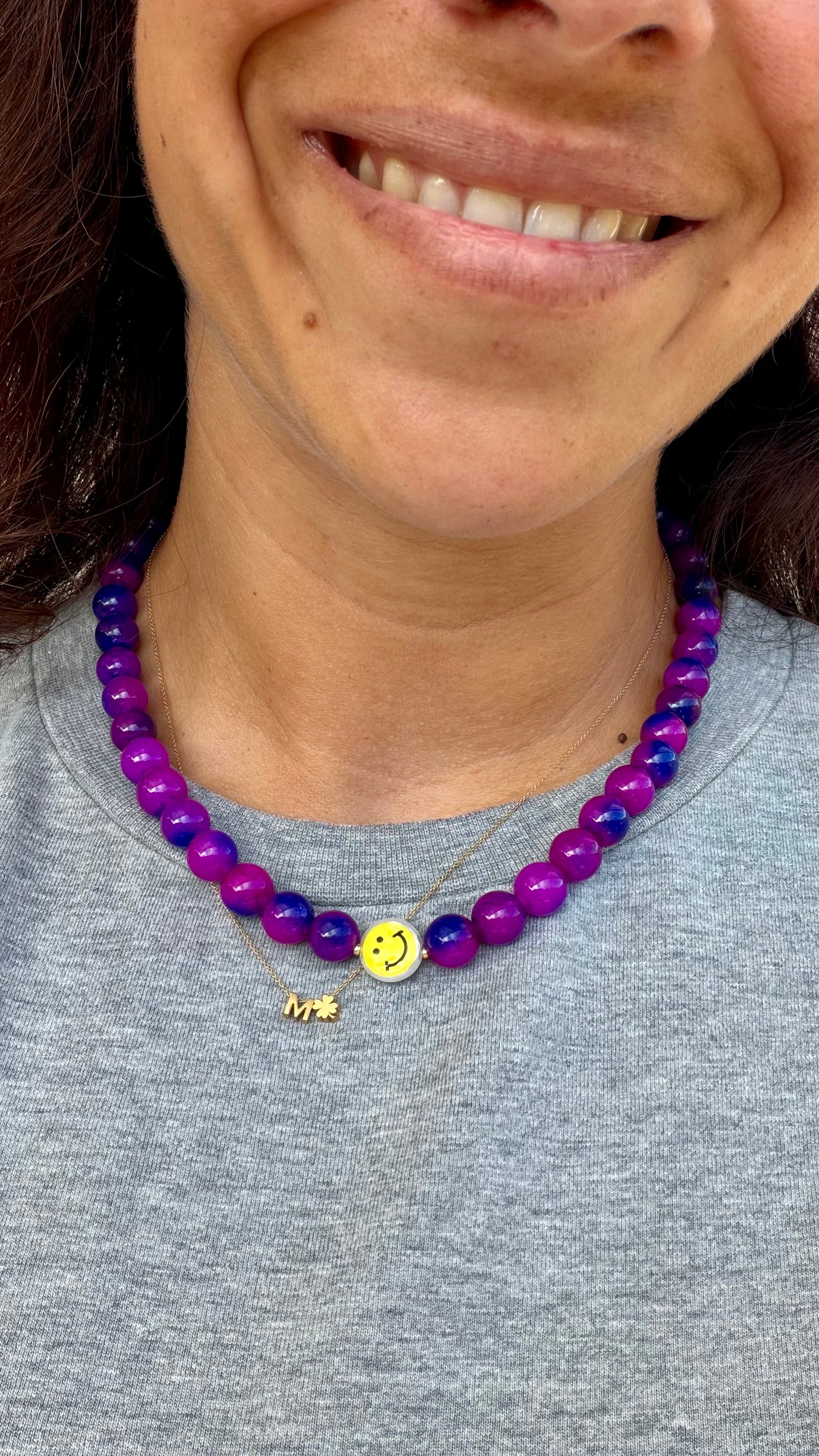 Smiley Necklace - Blueberry Bliss