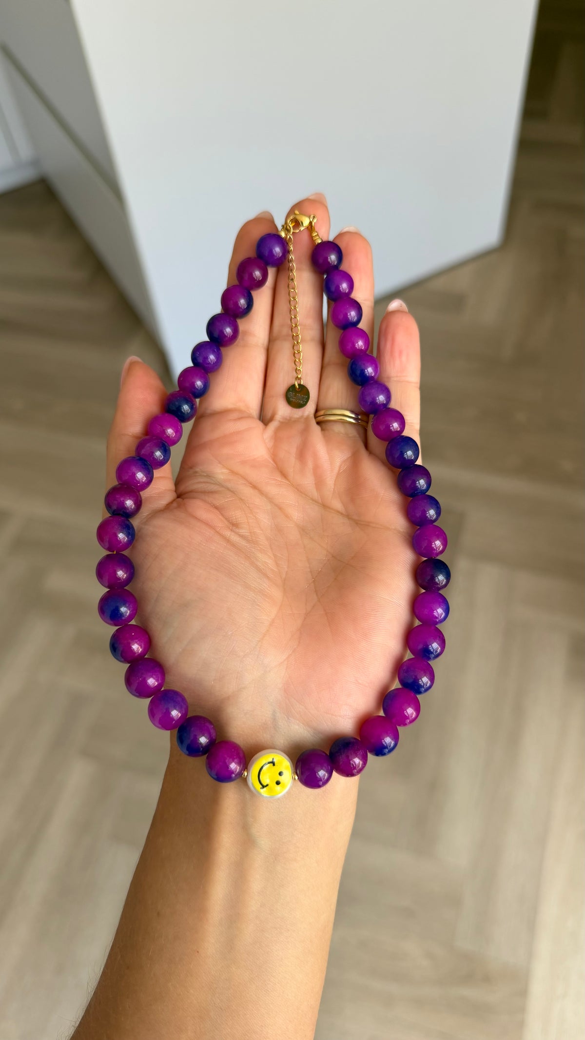 Smiley Necklace - Blueberry Bliss