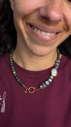 Ora Necklace - Flame & Jade