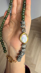 Ora Necklace - Flame & Jade