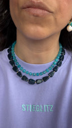 Blue chalcedoon necklace