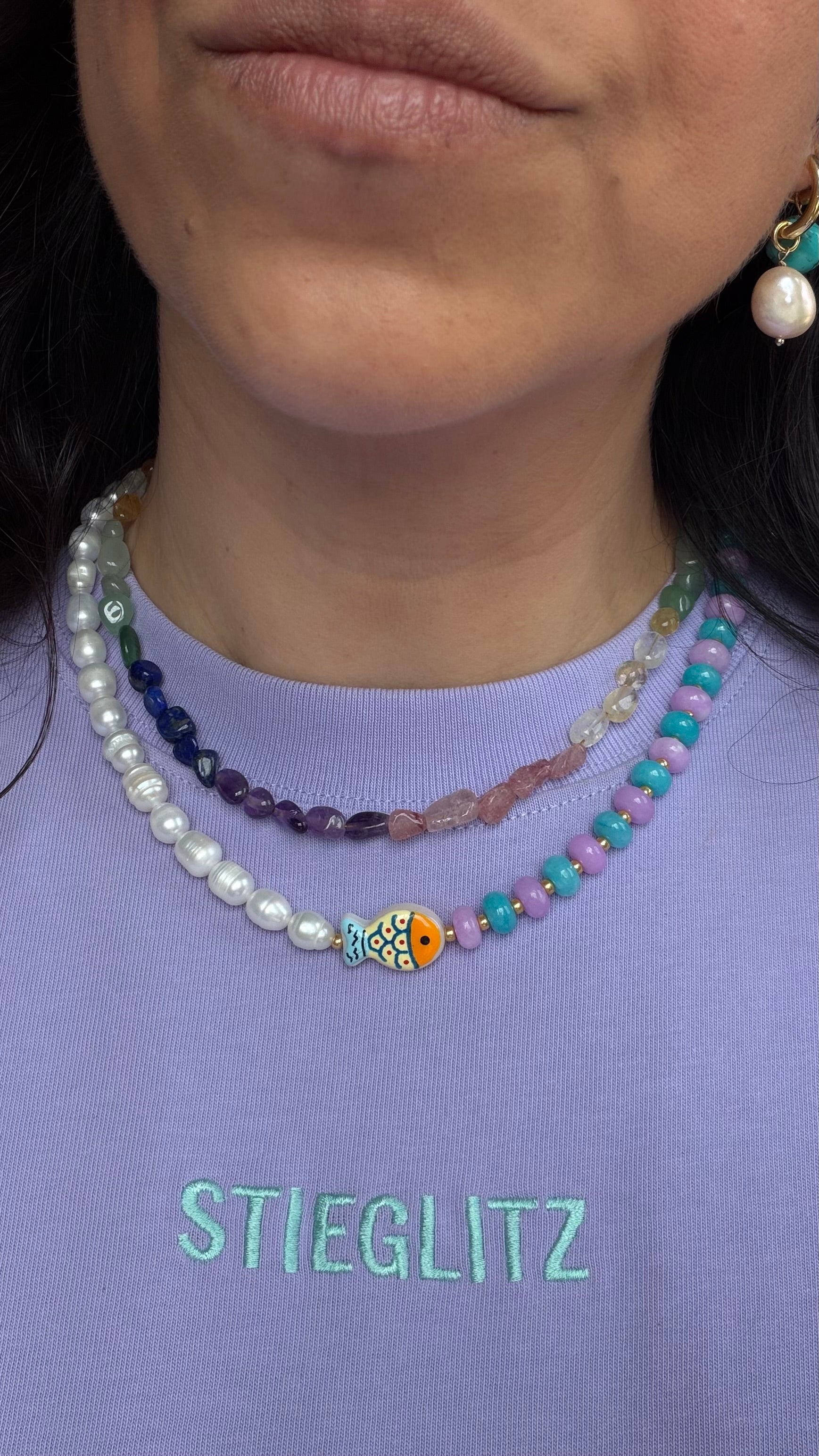 Gemstone rainbow necklace