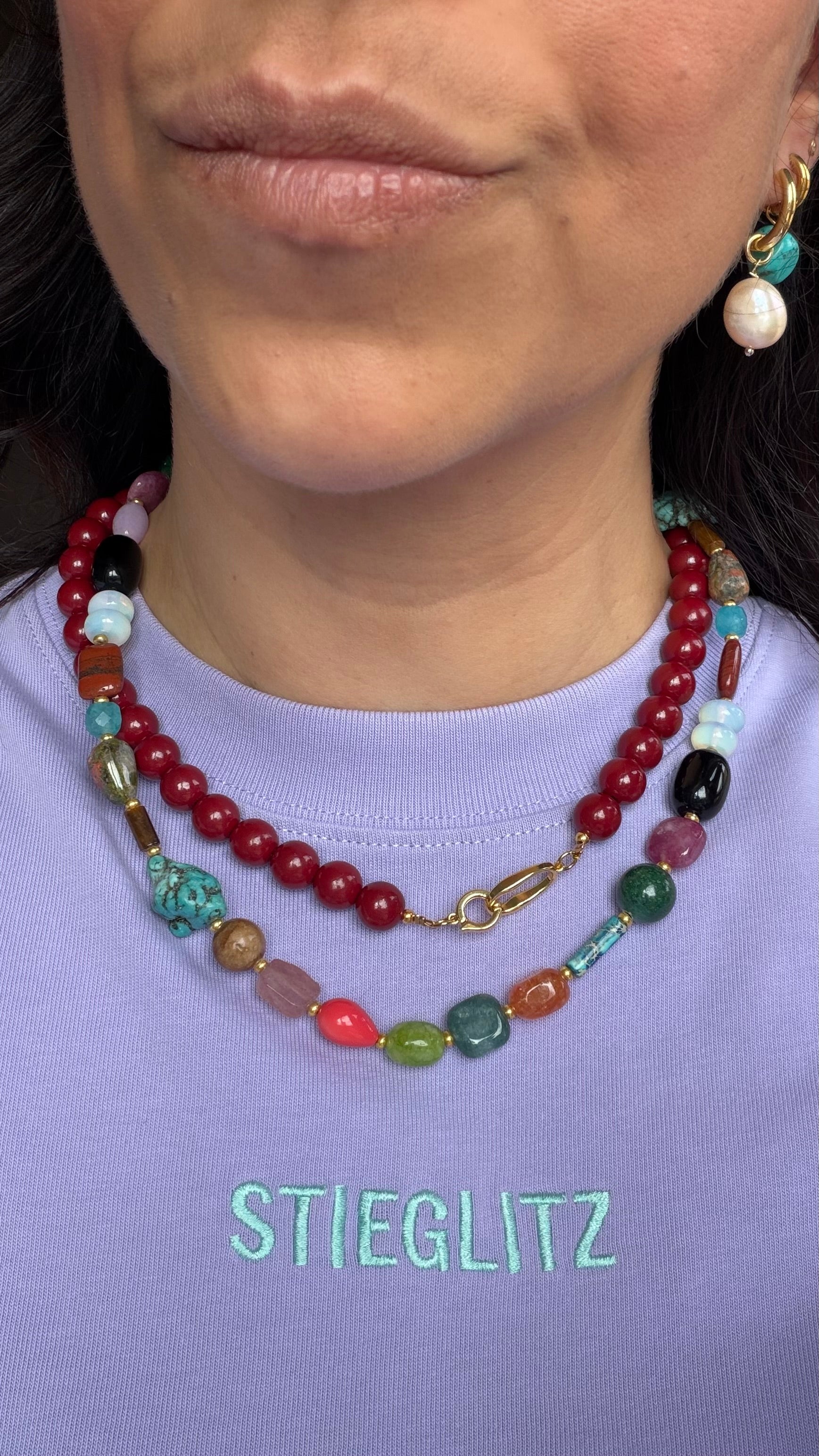 Toggle Necklace - Bordeaux Agate