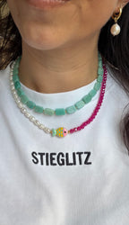 Fish Necklace - Facet & pearls
