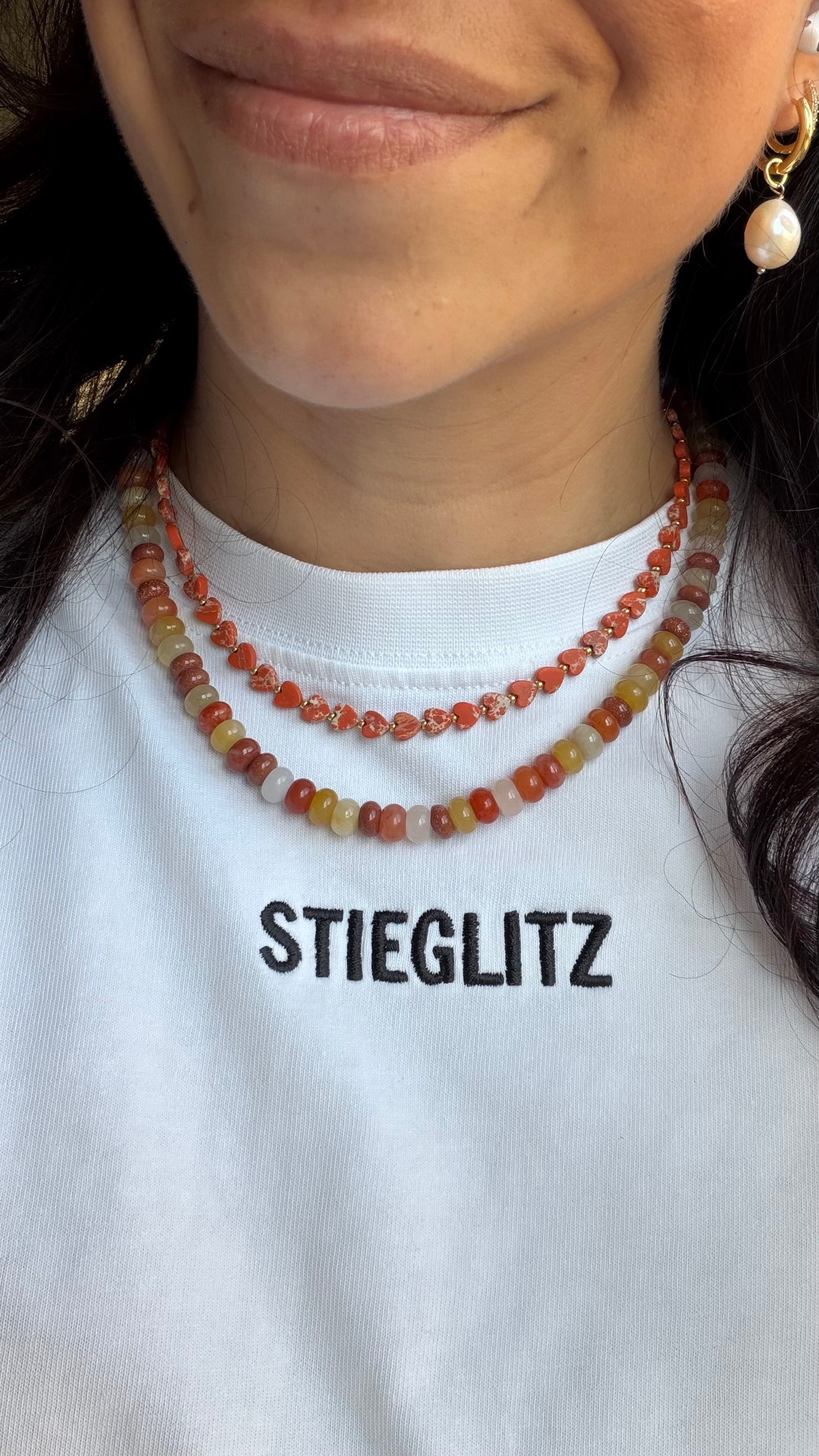 Mixed gem necklace - Soft colors