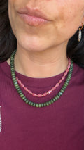 Small pink chalcedonia necklace