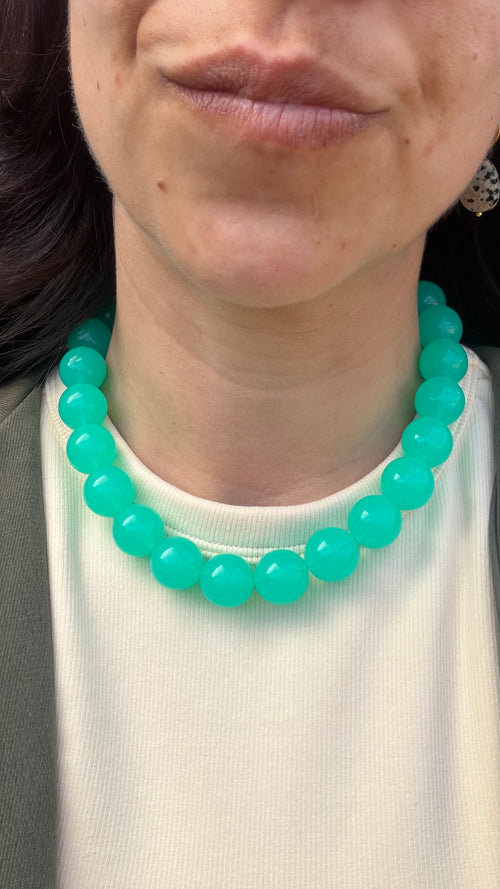 Chunky balls necklace - Island aqua
