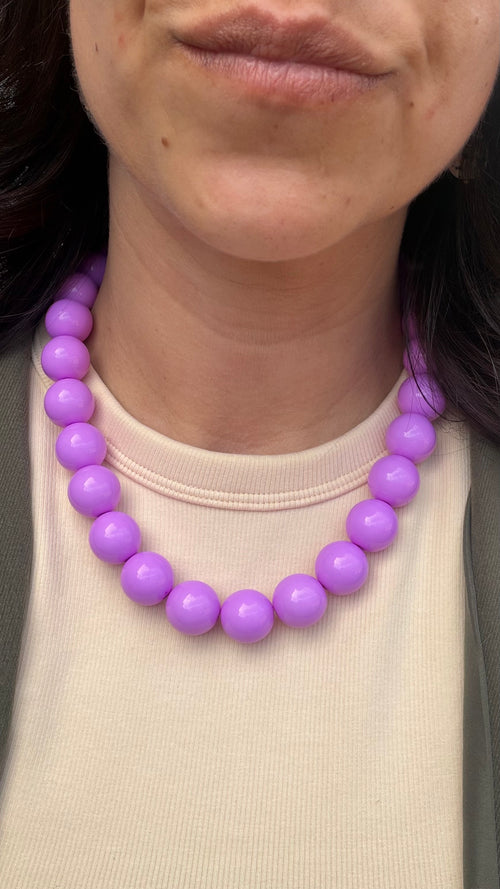 Chunky balls necklace - Lavender