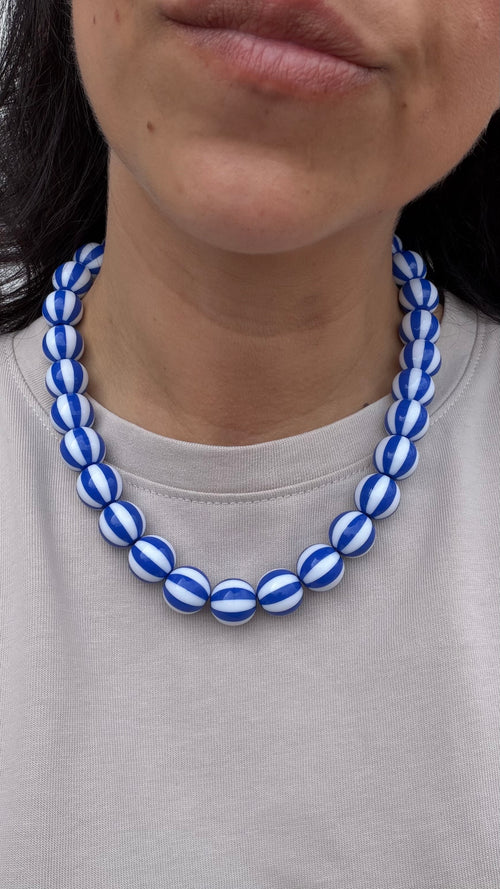 Chunky balls necklace - Blue circus