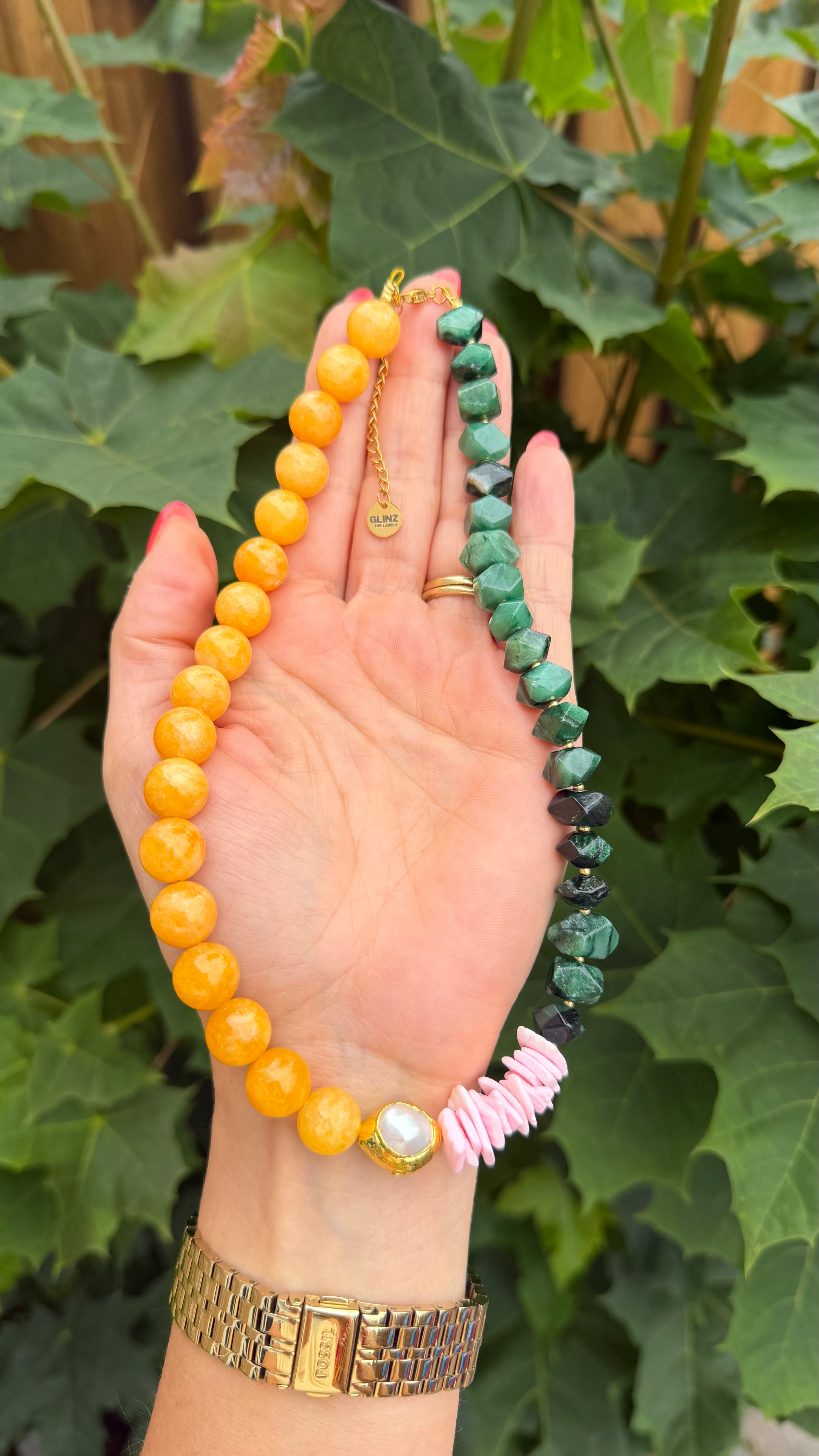 Luna Pearl necklace - Sunset Forest