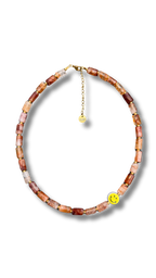 Smiley Necklace - Red Quartz