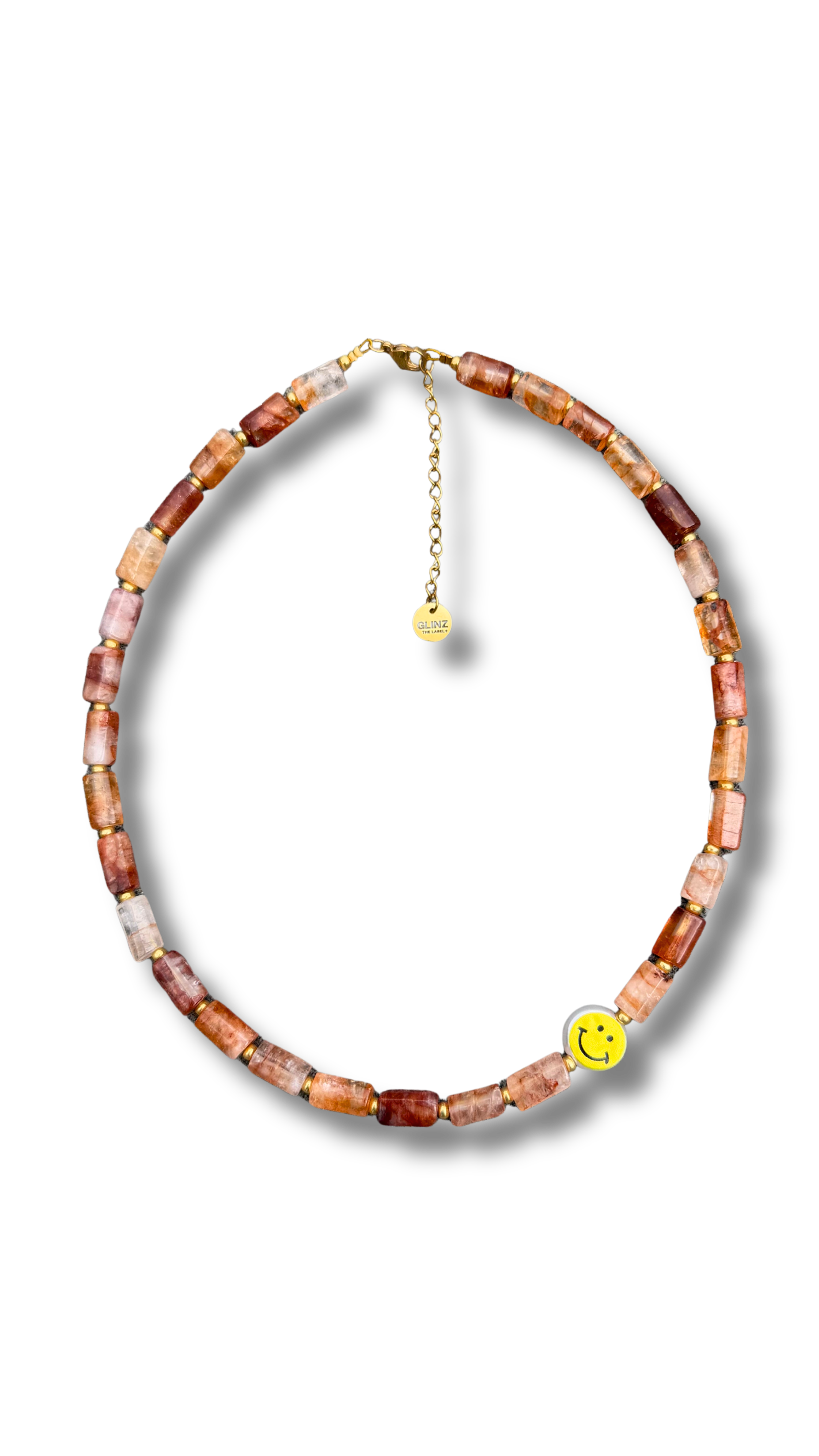 Smiley Necklace - Red Quartz