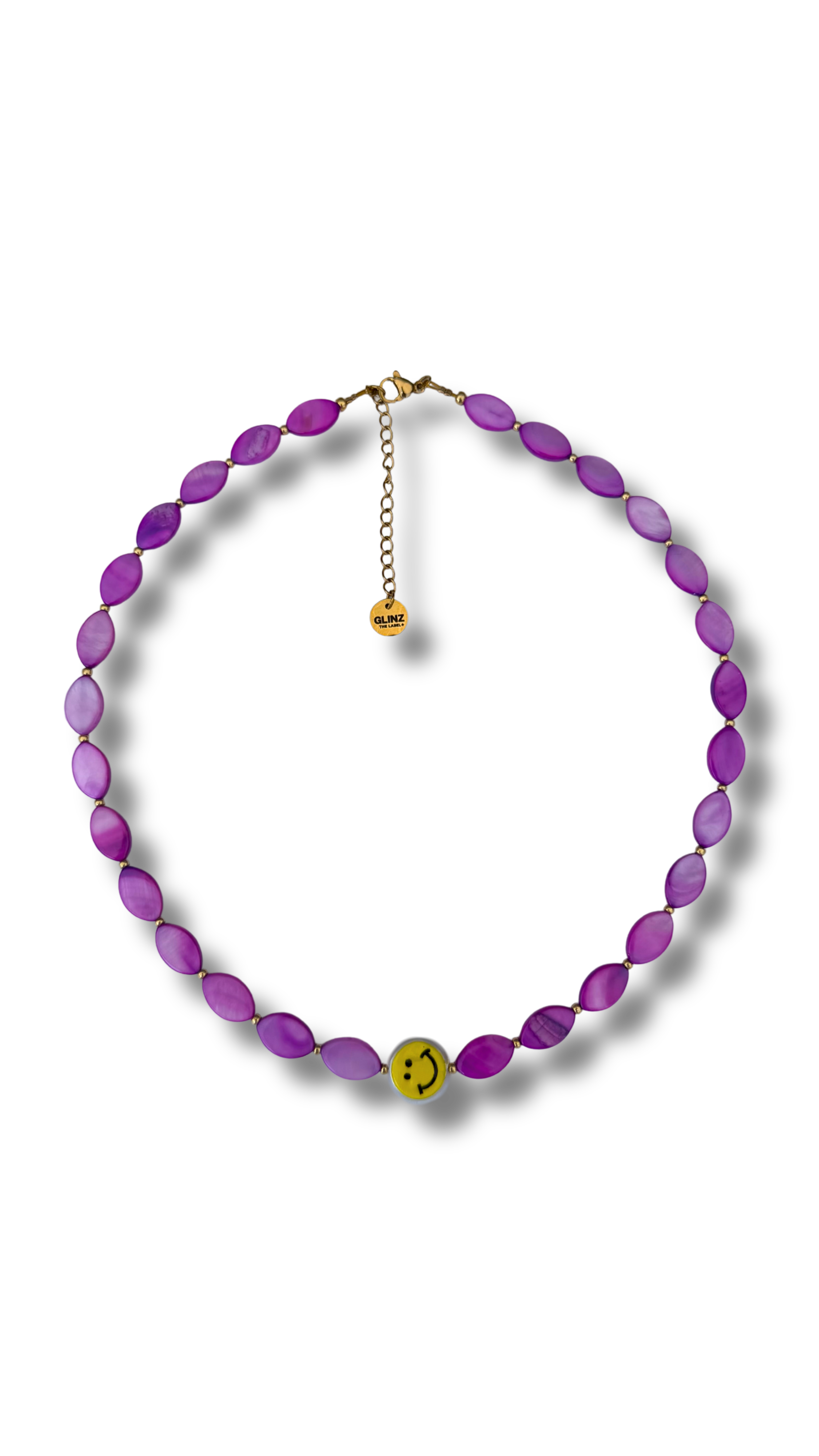 Smiley Necklace - Purple Shelly