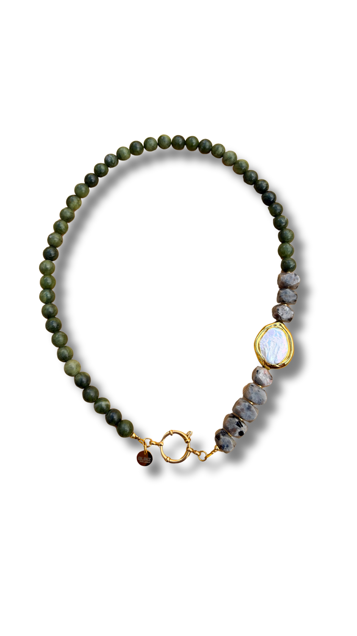 Ora Necklace - Flame & Jade
